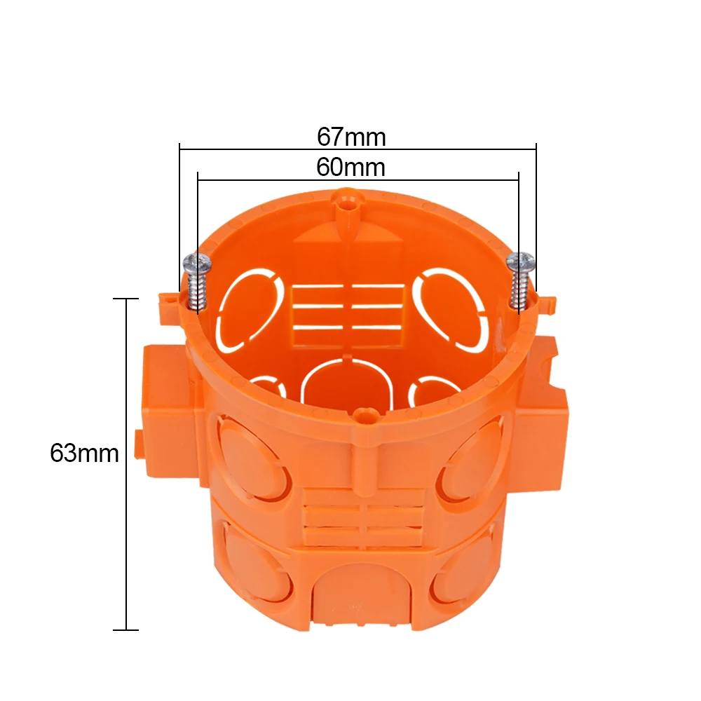 TAWOIA EU Standard Wall Round Mounting Box 3packs Orange Back Box Internal Cassette Wiring Box For Switch And Socket WB-orange3