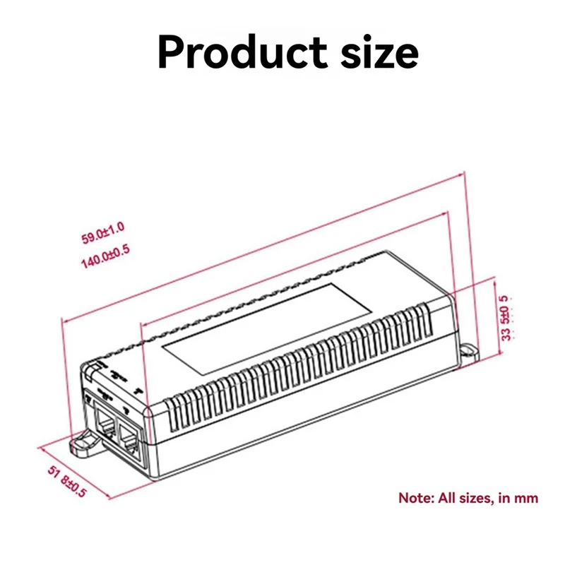 ABGN 30 Вт гигабитный инжектор POE 1000 м выход устройства 30 Вт стандартный переключатель питания для Rpi 5/4B