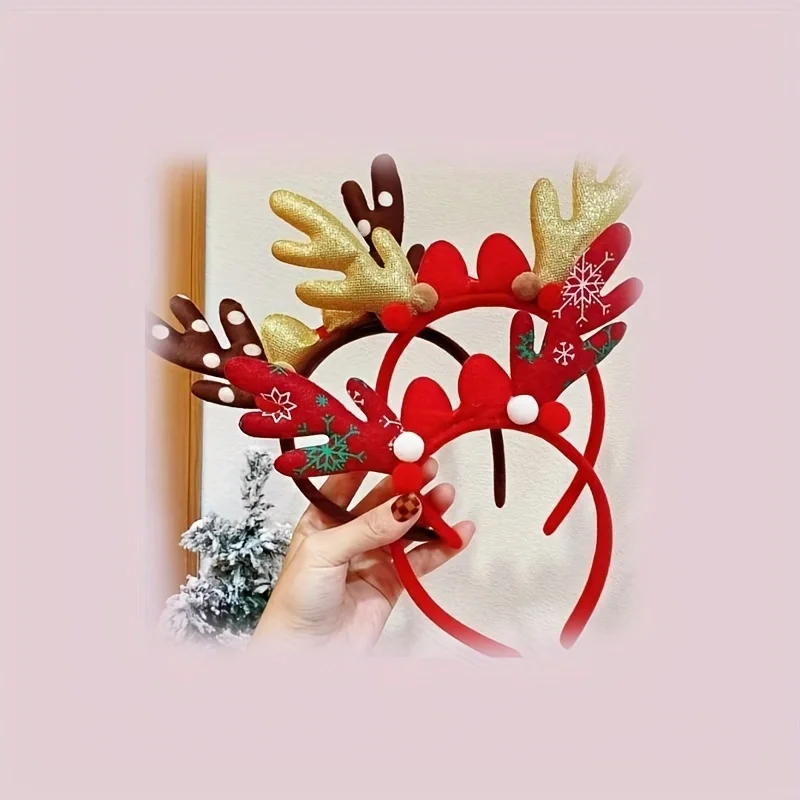 Children's Deer Horn Headband Hair Band Fairy Mori Christmas Hairpin Girl Cute Deer Ear Headband Dress Up Hair Accessories