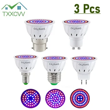 TxxCvv Led B22 hydroponicznych wzrost światła E27 Led rosną żarówki MR16 pełne spektrum 220V lampa UV roślin E14 kwiat sadzonka Fitolamp GU10