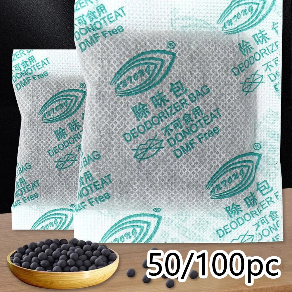 

50/100PCS Natural Charcoal Bags Air Purifying Activated Charcoal Odor Absorber Moisture Odor Eliminator for Car Closet Shoes