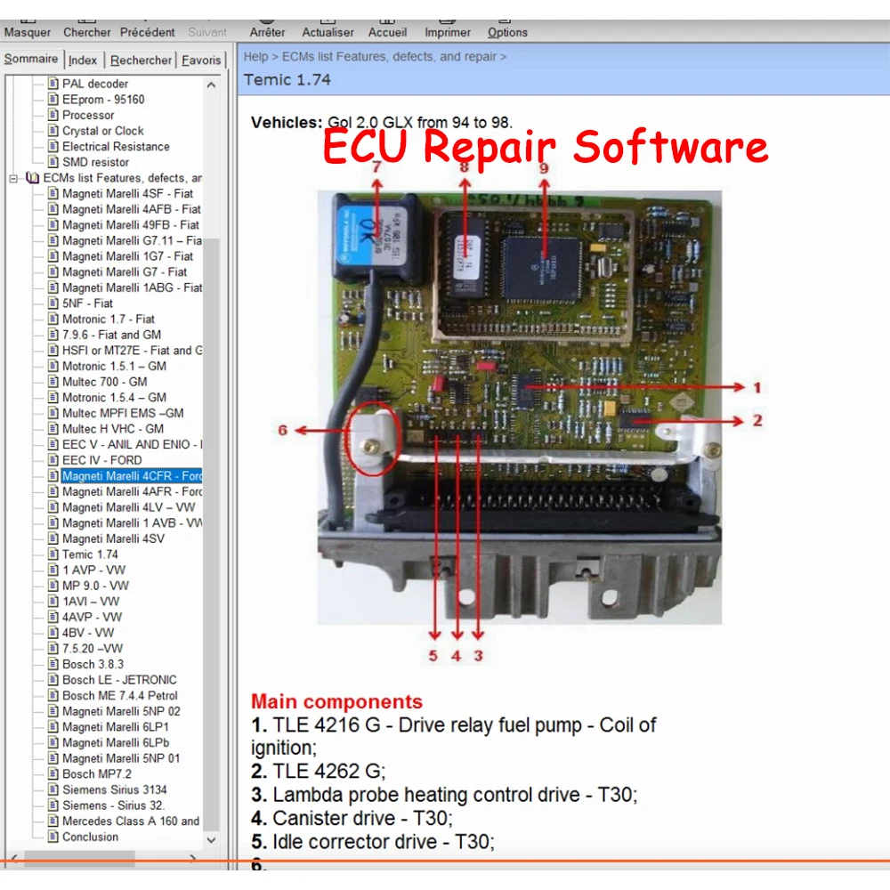 

ECU Repair Software Car ECU Modules Repair Pinout Immo Location Pinout Troubleshooting Methods Theft Prevention Repair Tool