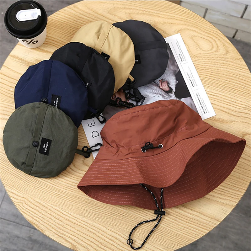 Quick-drying Bucket Caps Women Men Foldable Waterproof Summer Anti-UV Protection Camping Hiking Cap Outdoor Sports Panama Hats