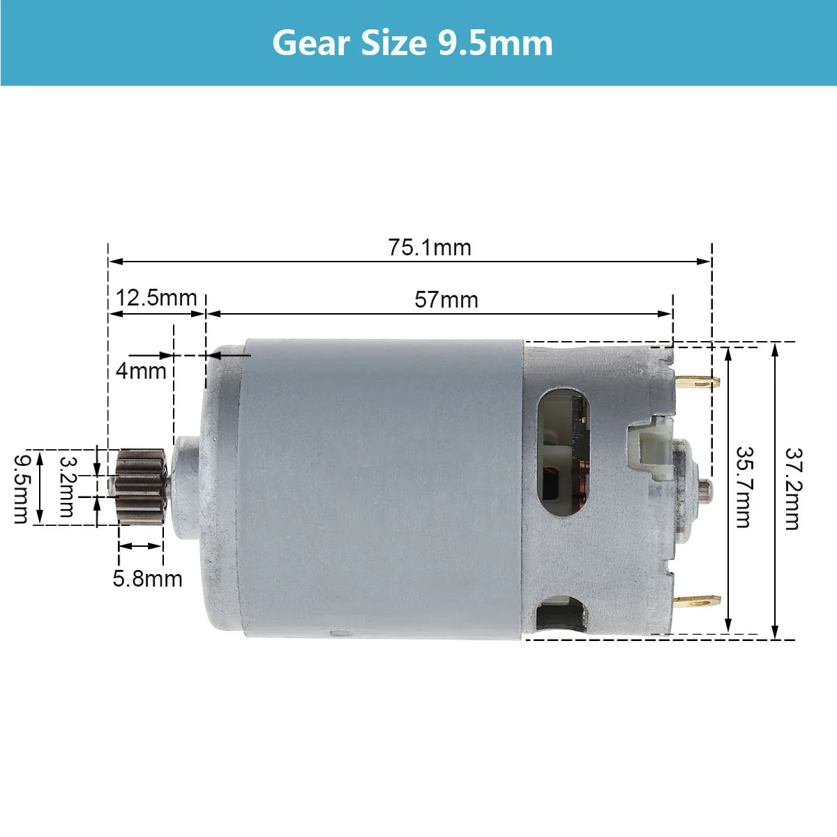 RS550 DC Motor 14 Teeth 8.2mm/9.5mm 21V Electric Saw Micro Motor for Reciprocating Saw / Rechargeable Hand Saw / Electric Drill