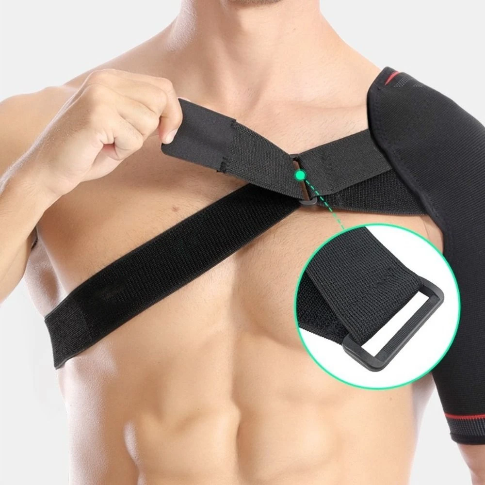 Strong Adjustable Shoulder Brace Protection Breathable Shoulder Support Strap Knitted Belt Compression Sleeve Wrap Dislocation