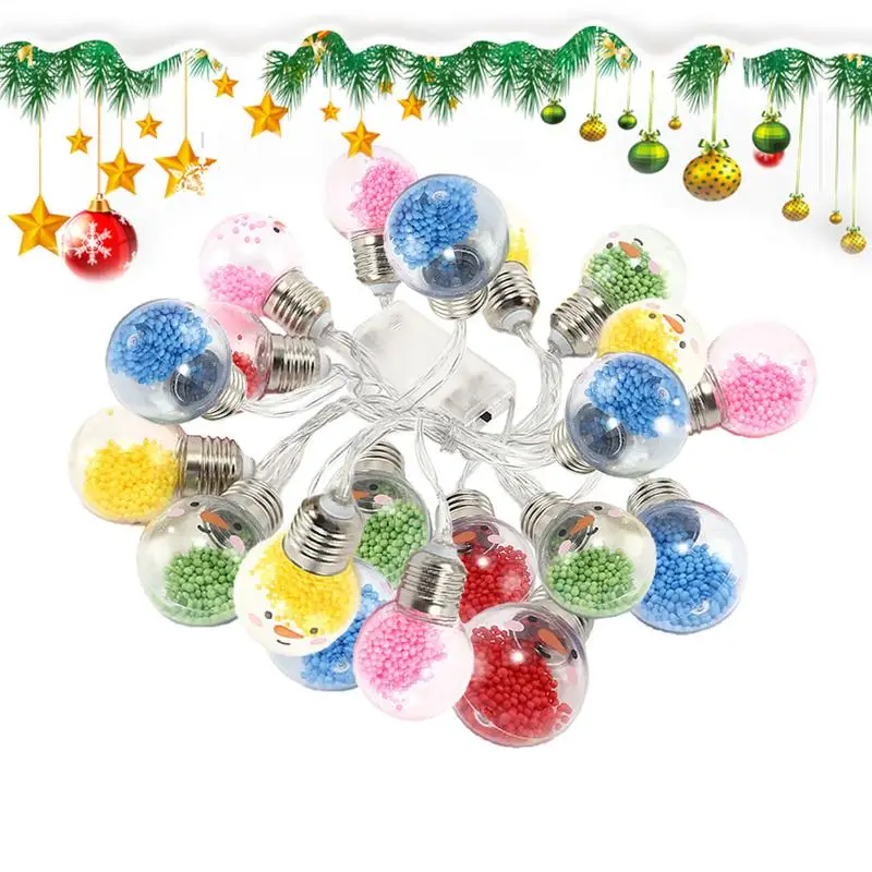 Guirxiété d'ampoules LED étanches pour la décoration de Noël, lumières blanches chaudes, moteurs colorés, 3 m