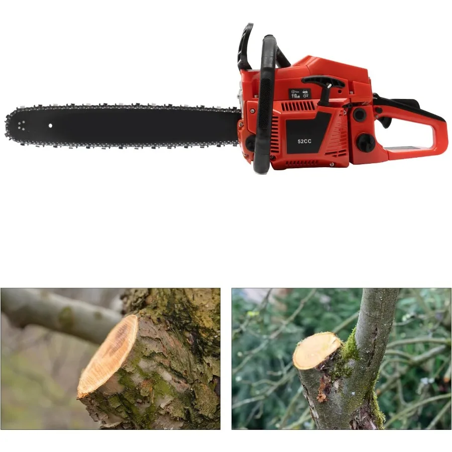 منشار يعمل بالغاز 20 بوصة 52CC لقطع الخشب في حديقة المزرعة مع مجموعة منشار سلسلة لاسلكي محمول باليد تعمل بالبنزين 2.2KW في Bla