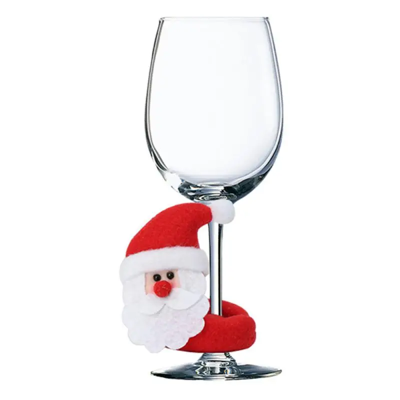 Christmas Wine Glass Decorations Santa Claus Snowman Elk Wine Cup Ring New Year Christmas Party Home Table Decoration Xmas Gifts