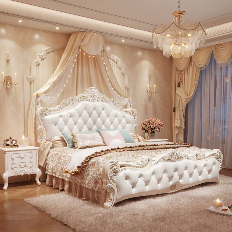 Luxury Household Double Bed Storage Modern Camas De Dormitorio Furniture Home Large Girls Bedrooms Double Bed Board Box Young