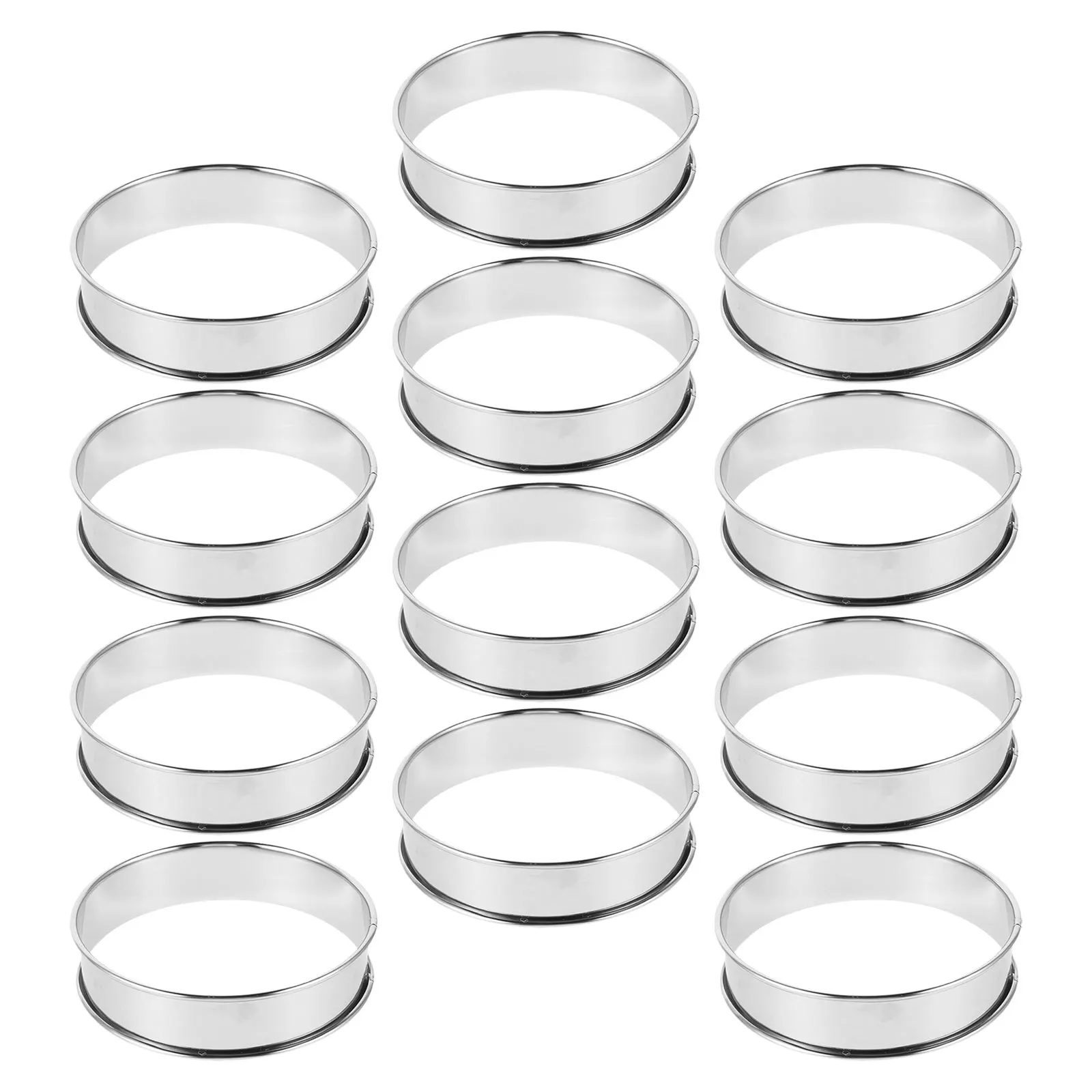 

12Pcs 3.34 Inch Nonstick Muffin Rings Stainless Steel for Baking Round Pastries and Tarts English Muffin Rings