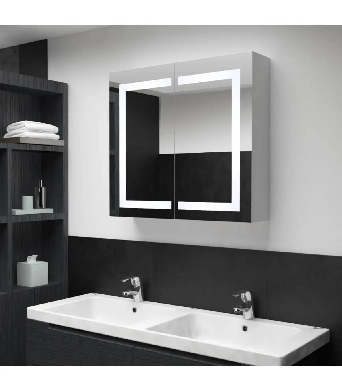 Bathroom vanities bathroom cabinet with mirror and LED 80x12,2x68 cm