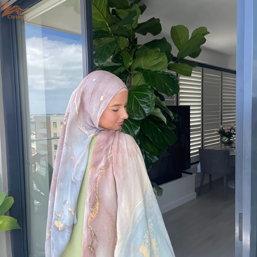 Premium Modal Cotton Hijab Marble Print Scarf Shawl Headscarf Musulman Headband Islamic Headscarf Turban Ramadan Islam Hijabs