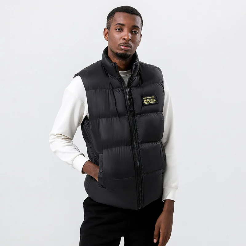 Gilet transfrontalier en velours épais pour hommes, col montant, ample et chaud, en coton, sans manches, nouvelle collection automne et hiver