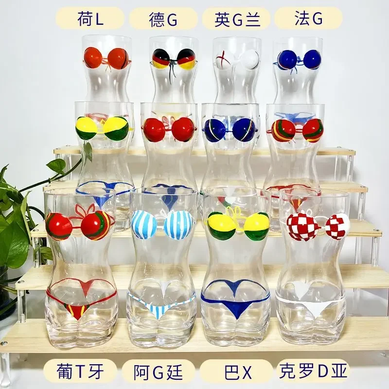 Creative Hand-Painted Draft Beer Glass For Home Use Sexy Glass Cup Large Capacity TikTok Bar Fan Cup