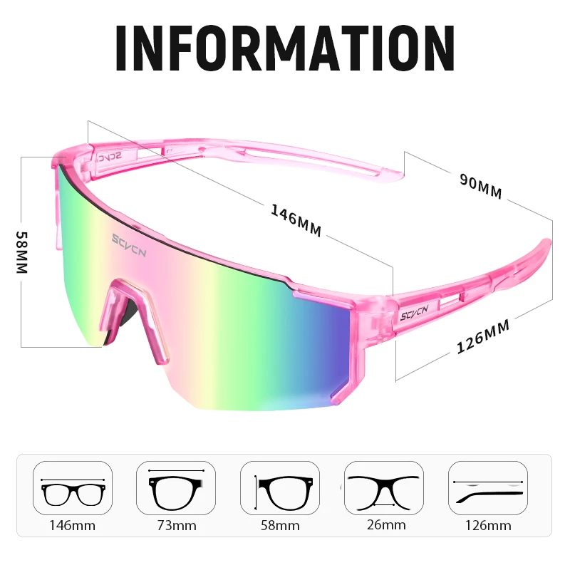 SCVCN Cycling Glasses Cycling Sunglasses Eyepieces Bicycle Eyewear UV400 Sports MTB Outdoor Bike Goggles Sunglasses Equipment