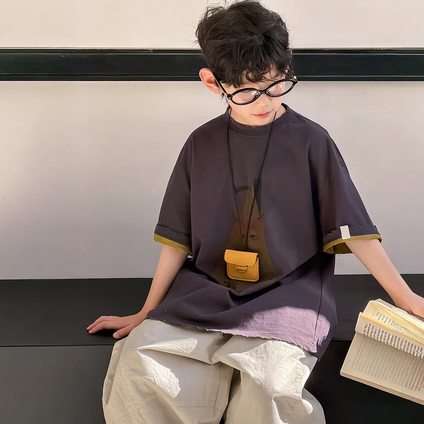 

Children Clothing Boys Fashionable Cartoon Printed Short Sleeved 2026 Summer New Boys Casual T Shirt Loose and Versatile Top