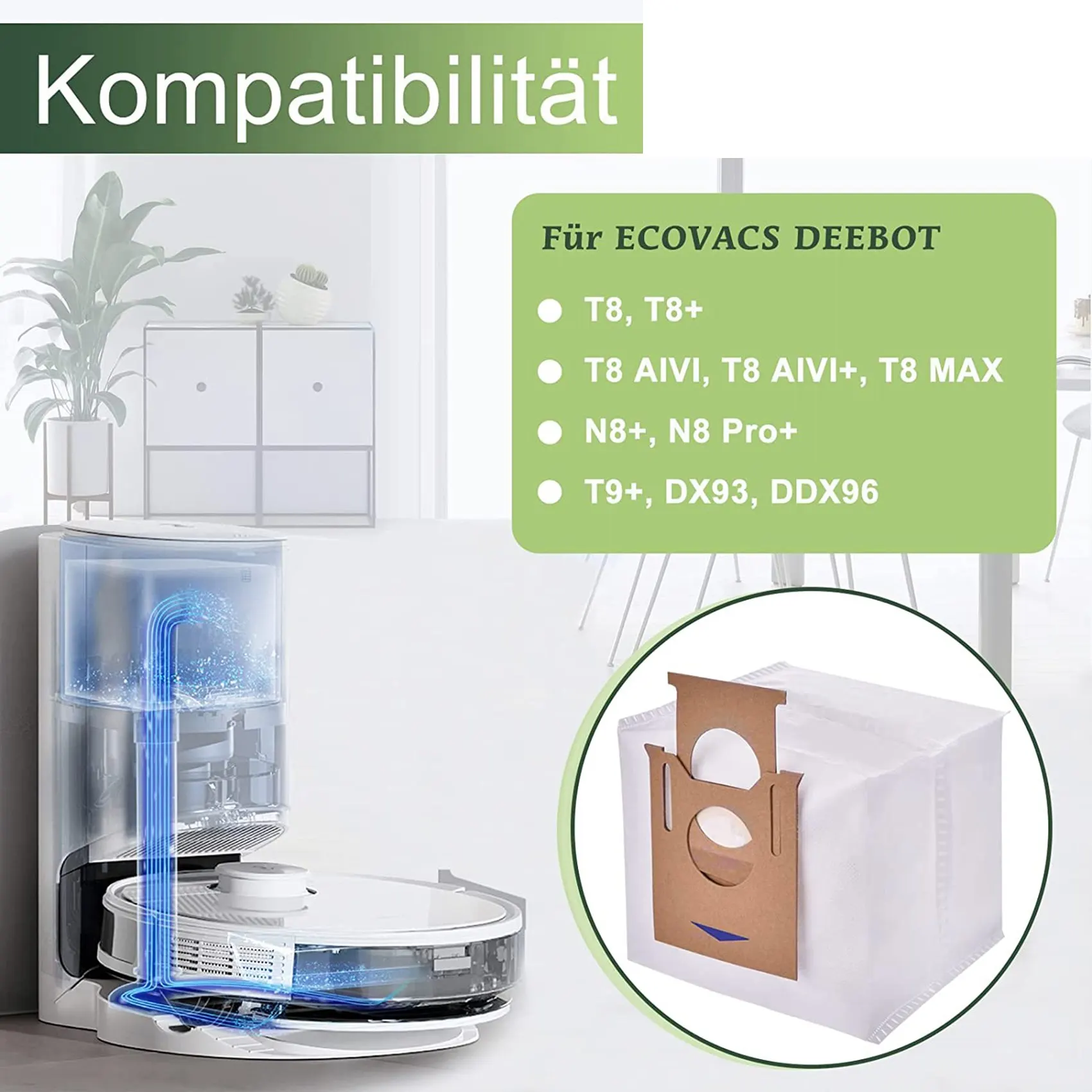 Sac de rechange pour aspirateur ECOVACS DEEBOT OZMO N8 + N8 Pro + T8, pièces de rechange, accessoires, sacs de rechange