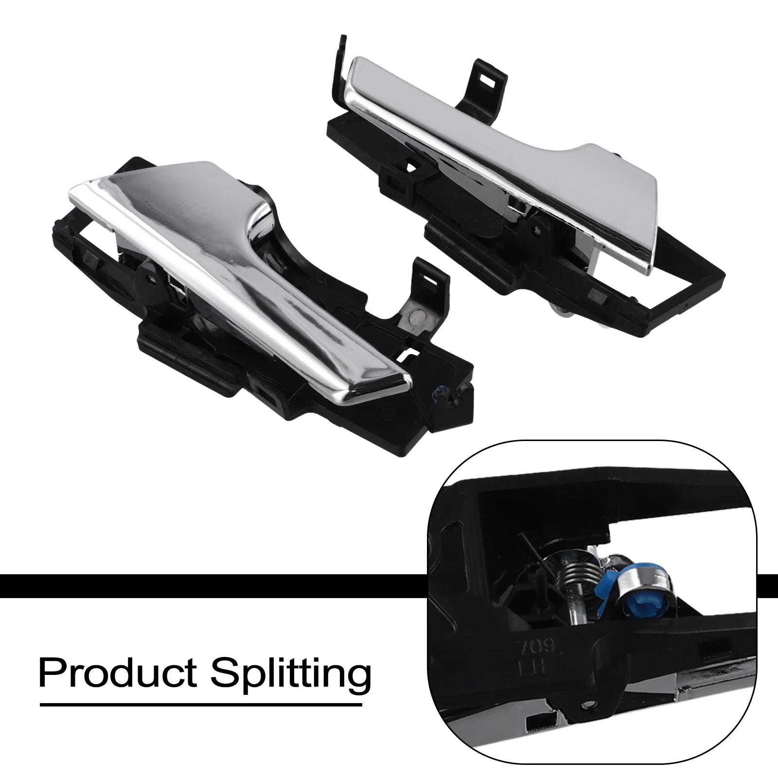 

Brand New Door Inner Handle For Chevrolet Inside Door Handle Left & Right 96462709 96462710 ABS Black + Silver