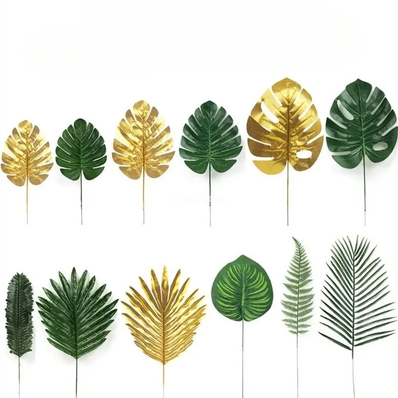 أوراق نخيل استوائية اصطناعية زينة سفاري غابة حفلة هاواي لواو ديكور منزلي طاولة زفاف لوازم أعياد ميلاد - 2