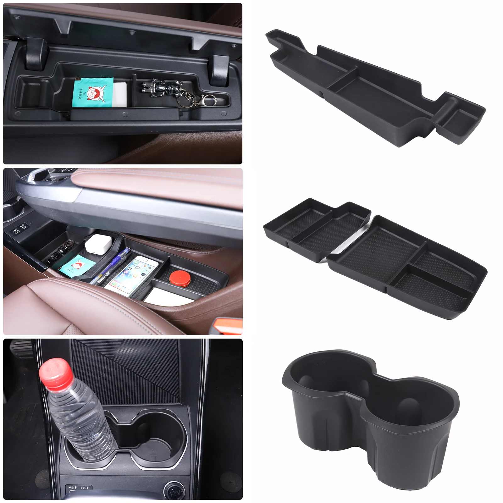 

Car Storage Box For BMW X1 U11 2023-2024 Car Central Control Lower Storage Box Cup Holder Console Armrest Organizer Tray