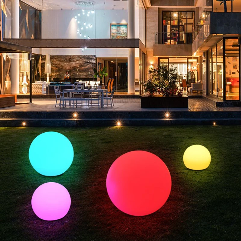 Waterproof LED Lawn Light Solar Powr RGB garden Color Change Glowing Ball Hotel Decoration Lighting Orbs Swimming Pool Ball