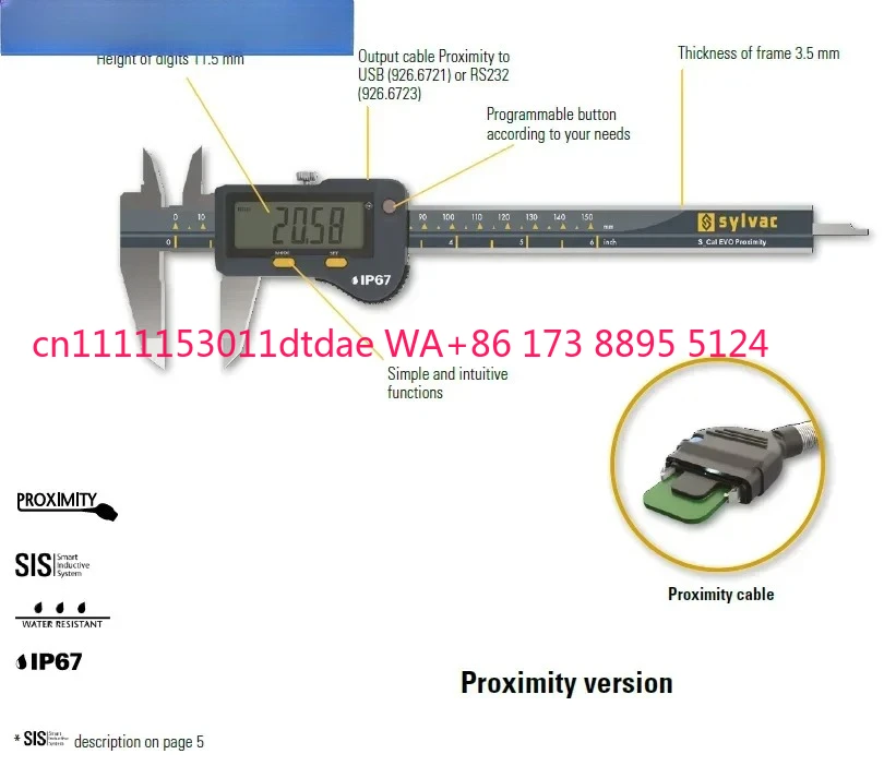 

sylvac digital caliper W810.1702 dustproof and waterproof 0-150mm with data output port