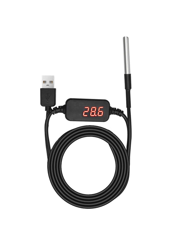 

Высокоточный USB-датчик температуры, модуль сбора данных и дисплея, промышленный класс DS18B20, водонепроницаемый последовательный порт MODBUS