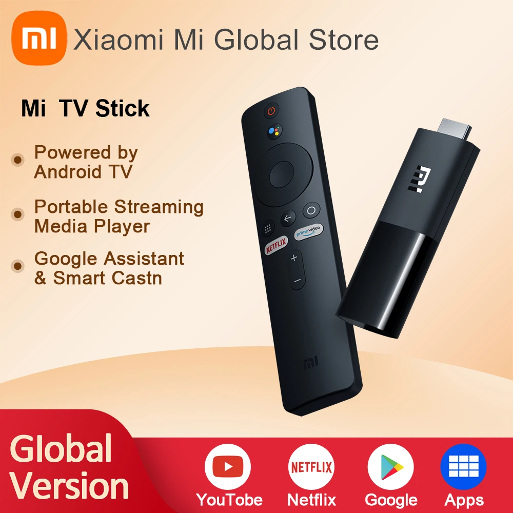 

Xiaomi TV Stick Global Version Bluetooth 5.0 Android TV 9.0 HDR 1080P 1GB RAM 8GB ROM Portable Streaming Media Google Assistant