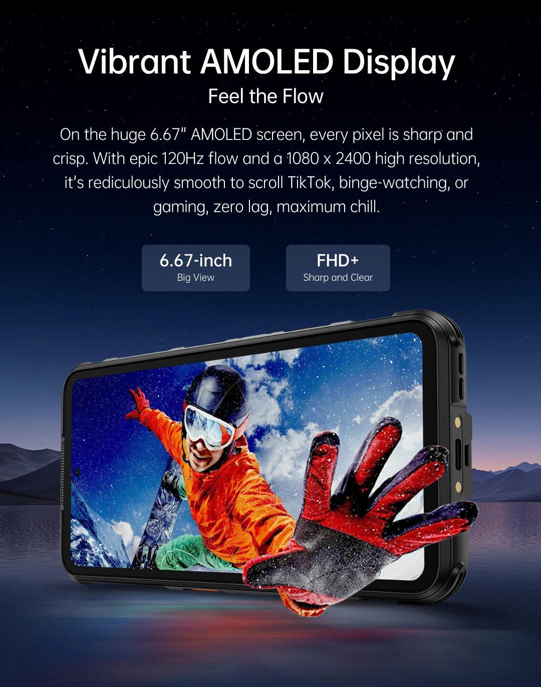 Ulefone RugOne Xever 7 Pro 5G Rugged Phone Thermal Imaging Android 15 Smartphone 512GB ROM 12GB RAM 120Hz AMOLED NFC 5500mAh
