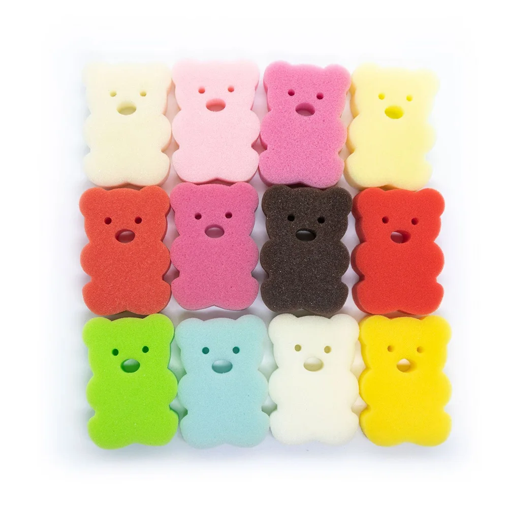 6 قطعة إسفنجة استحمام الطفل الكرتون الاطفال حمام الغسيل خفيفة الوزن الجسم التقشير دش الإسفنج المحمولة ملحقات حمام الرضع