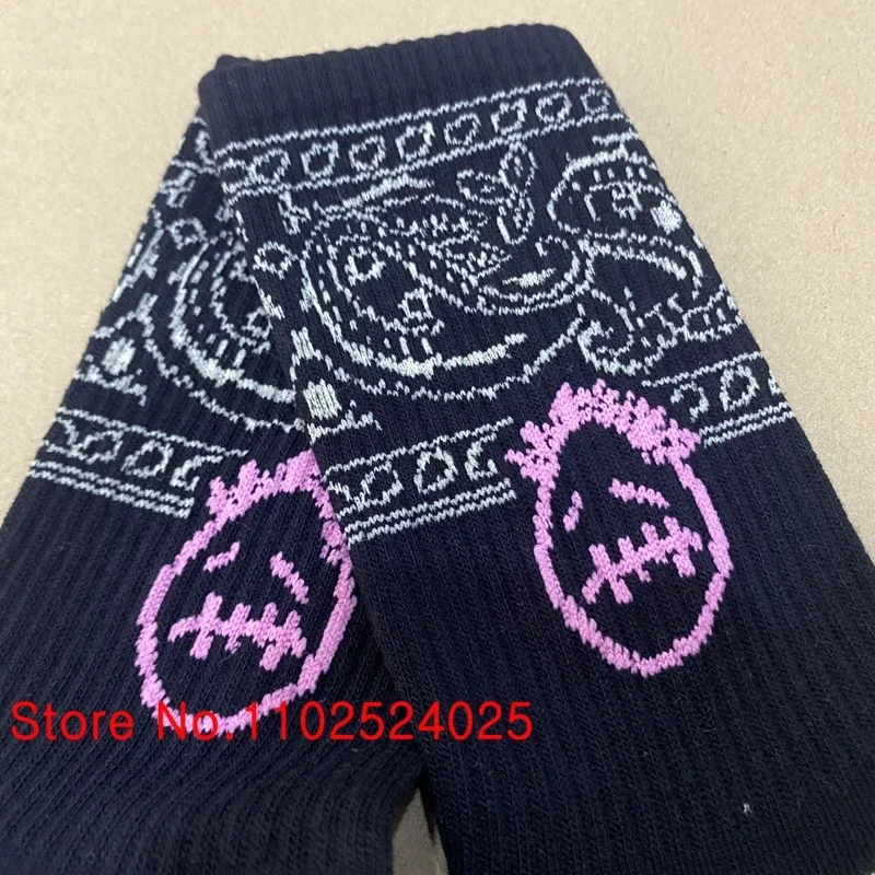 Hot Sale Graffiti Face Print Cactus Jack Mid Tube Socks Real Photo Men Women High Street Basketball Sport Cotton Socks