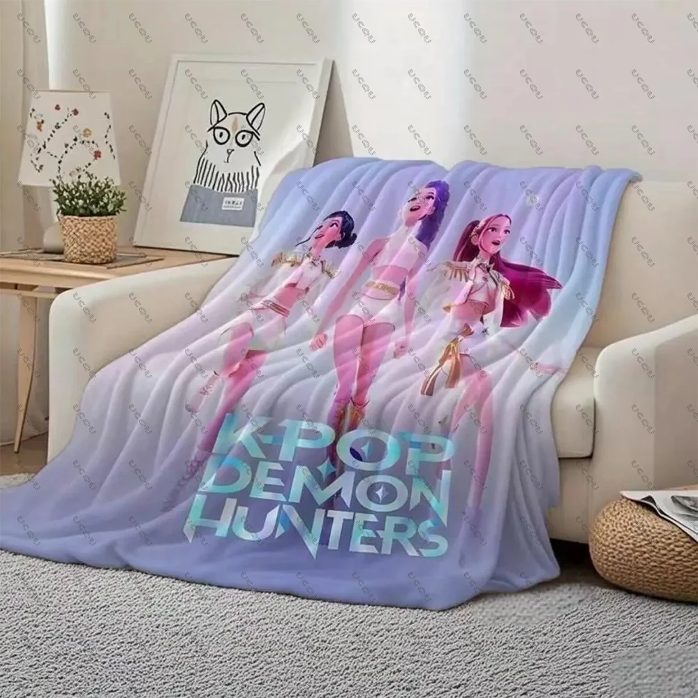 

Hot Kpop Demon Hunters Blanket Fun Cozy Gift Sofa Travel Office Warmth Autumn Winter Fans K-Pop Anime Inspired Cute Huntrix New
