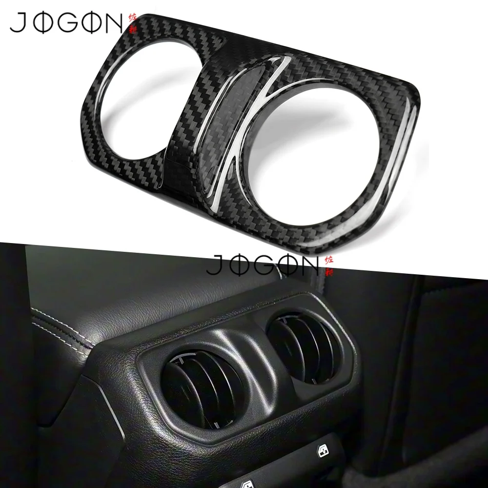 

For Jeep Wrangler JL JLU Gladiator JT 2019-2025 Carbon Fiber Car Interior Rear Back Seat Air Vents Bezel Cover Trim Accessories