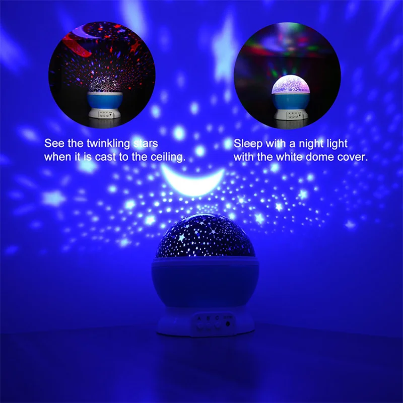 Galaxy Projector Starry Sky Rotating LED Night Light Planetarium Children Bedroom Star Night Lights Moon Light Kids Gift Lamp