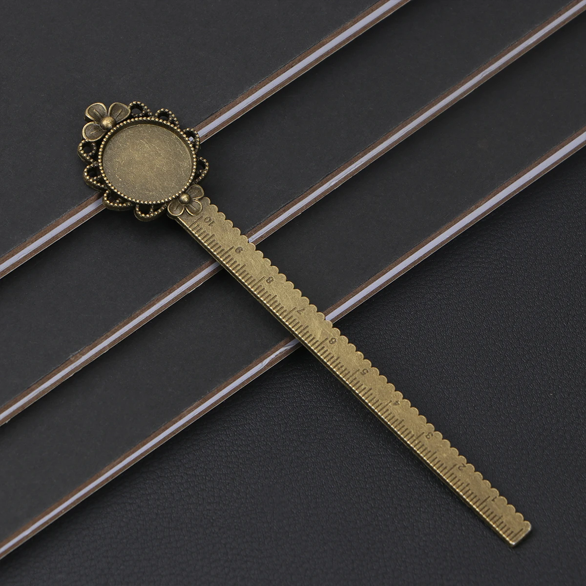 10pcs Retro Bookmark Ruler Metal Handwriting Learning Tool Fine Drawing Template Multifunction Stationery Gift