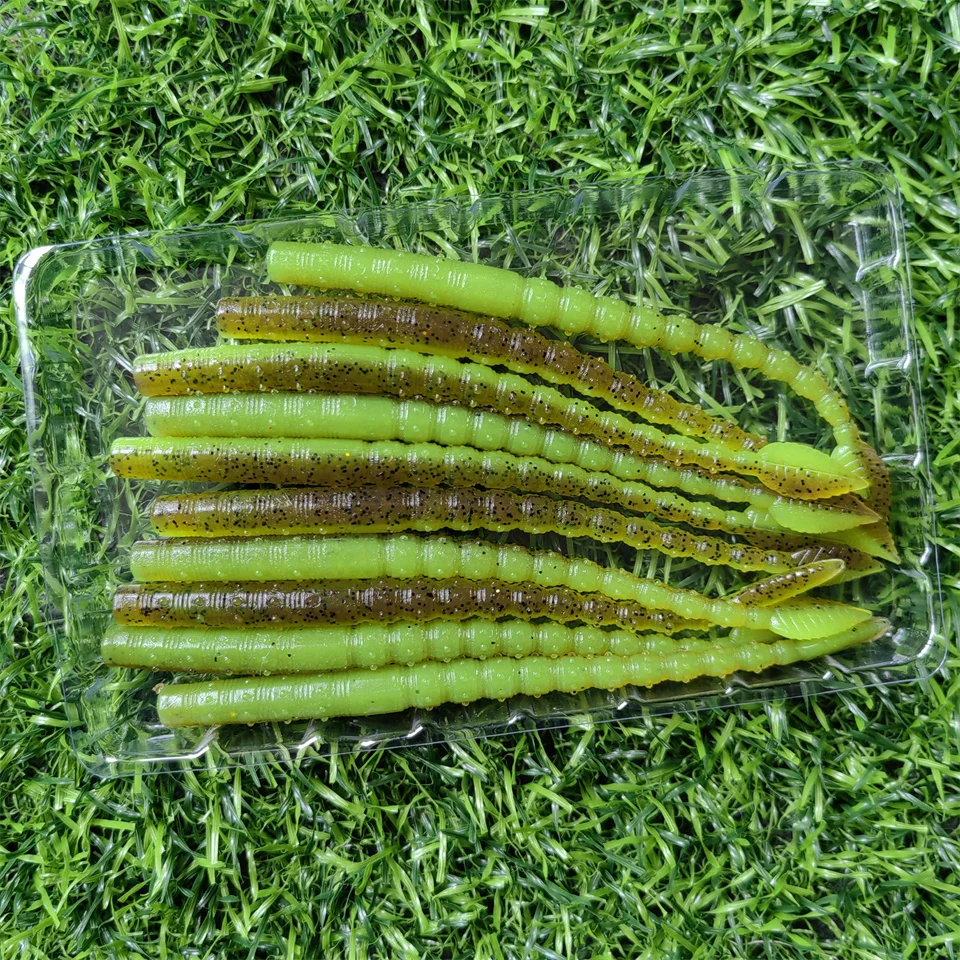 MUKUN Soft Baits Worm Lures Cutty 110mm 10pcs 2.3g Floating Fishing Lure Crankbait Fishing Trout Pike Catfish Pesca Artificial