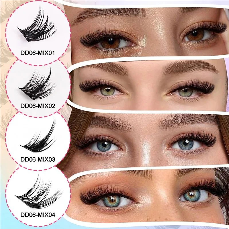 Mj Wimpers 120Pcs 40d Doe-Het-Zelf Wimperverlenging D Krul Lange Individuele Wimpers Gemengd Dienblad Faux Mink Lash