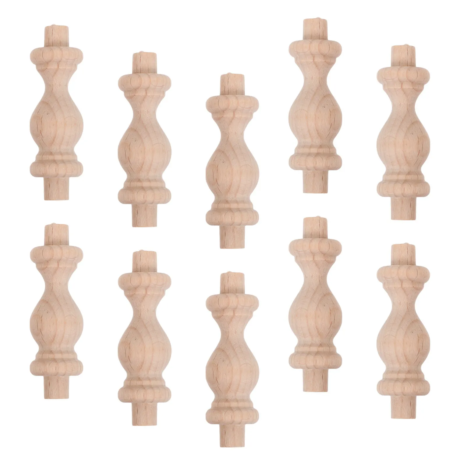 10 Pcs Roman Railing Columns Staircase Baluster Spindles For Diy Home Improvement Wood Furniture Woodworking Supplies Decor