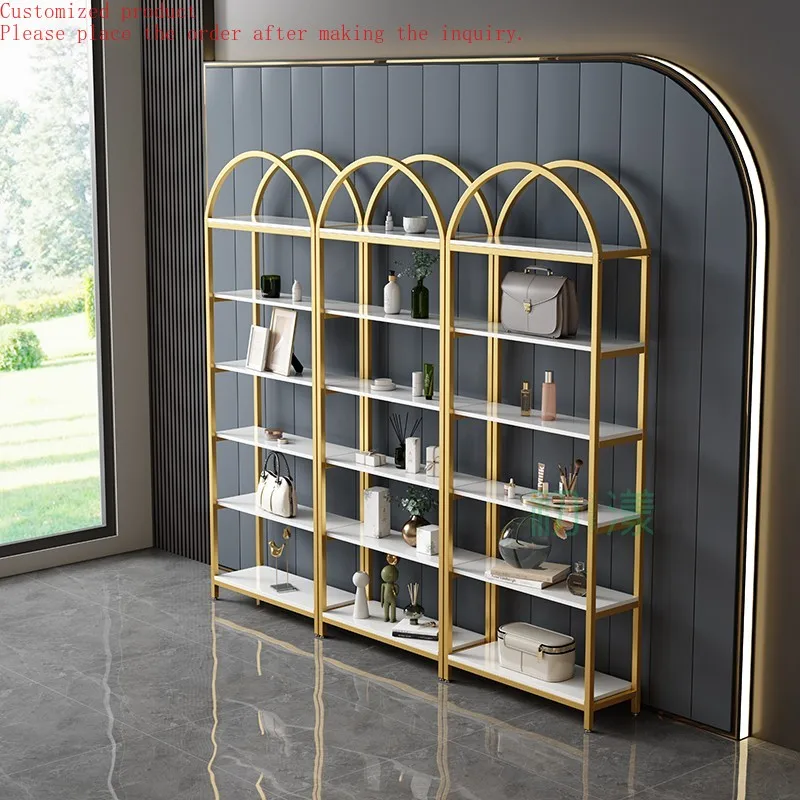 

Custom.Shelf Display Rack, Gold Metal Frame Bookcase in Living Room, Home, Office, Bookshelves Storage Rack