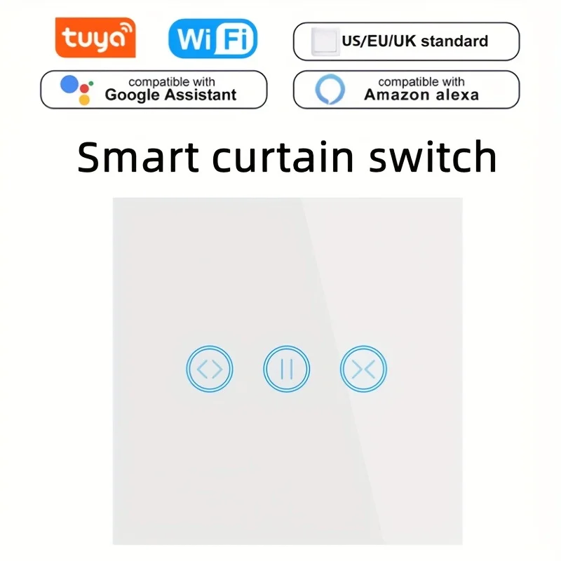 Cerhot Tuya Alexa European/British Standard Wi-Fi Shutter Curtain Voice Remote Control Touch Panel  Smart Switch Wireless Plug