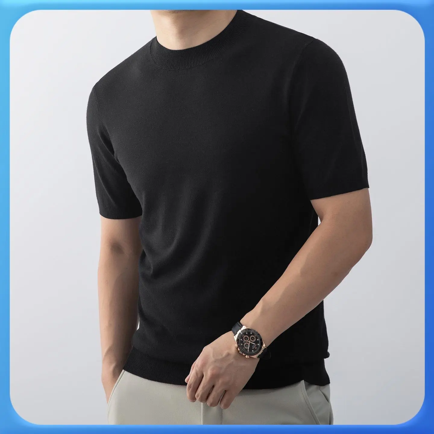 

Men's Faionable Knitted Sweater round Ne ort Sve Autumn Winter Color Slim Fit Versatile Sle Warm Polyester F...