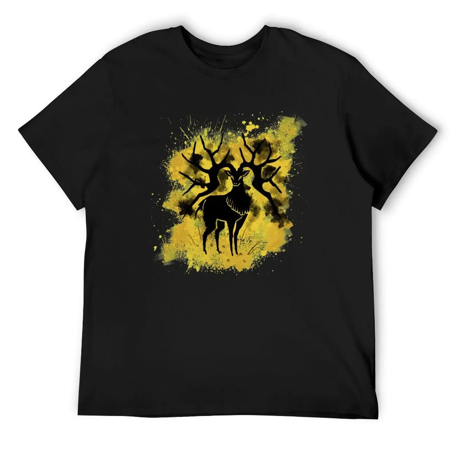 

Golden Deer Splatter T-Shirt funny shirt cotton Funny t-shirts blue archive Louboutins t shirt men