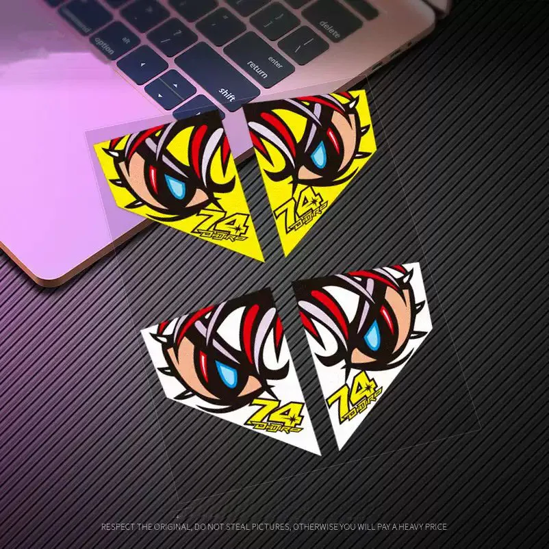 Pegatina para visera de cascos de motocicleta Daijiro Kato No. Pegatina de 74 ojos, lente para casco, deportes de motor, calcomanías de carreras de Motocross