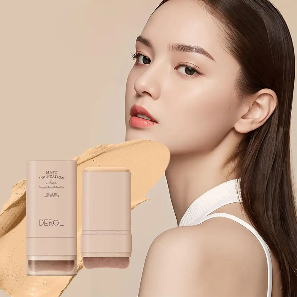 Velvet Matte Foundation Stick คอนซีลเลอร์อ่อนสูง Contouring Lasting กันน้ํา Sweatproof High Coverage Foundation ครีม