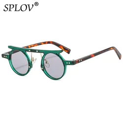 Fashion Round Punk Sunglasses Men Women Small Retro Gradient Lens Shades Vintage Color UV400 Male Female Clear Eyewear Hip Hop