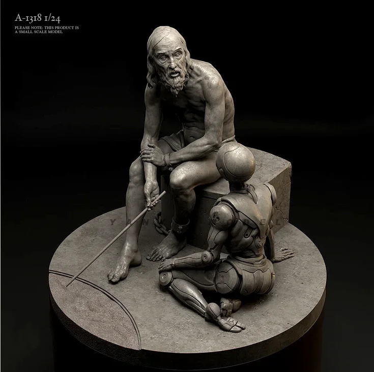 

1/24 Resin Model Kit (Elderly and Robot) Colorless Self Assembly A-1318