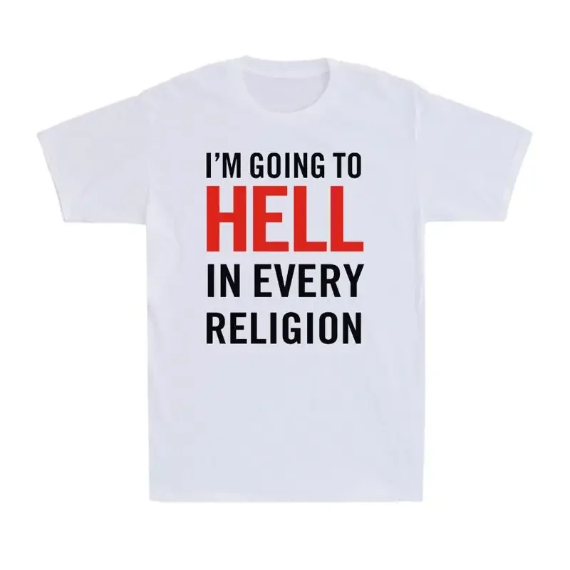 I'm Going To Hell In Every Religion Funny Faith Vintage Men's T Shirt