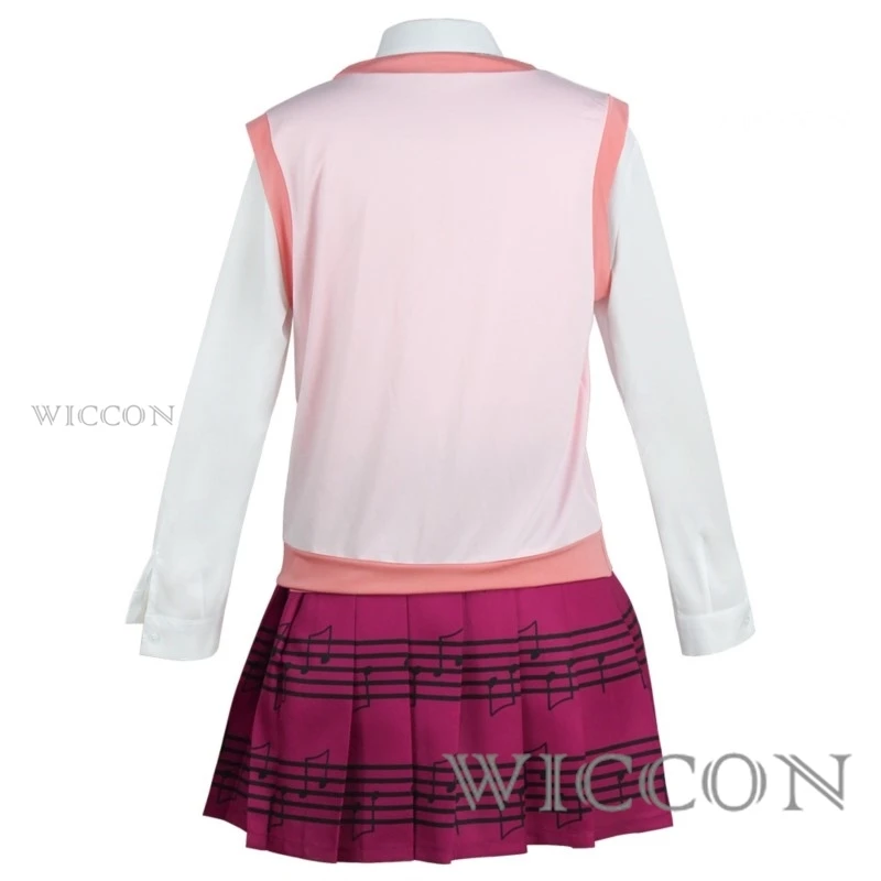 Gioco Danganronpa V3 Kaede Akamatsu Costume Cosplay parrucca donna camicia gilet gonna calzini ragazze JK uniforme scolastica costumi di Halloween