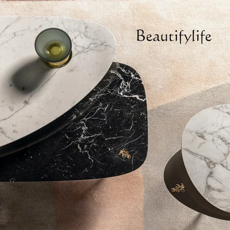 yj32 FTavolino da caffé creativo دي تصميم ما بعد الحداثة دي لوسو ليجيرو فورما خاصة، موفيتي دايغوريو في بييترا خضراء