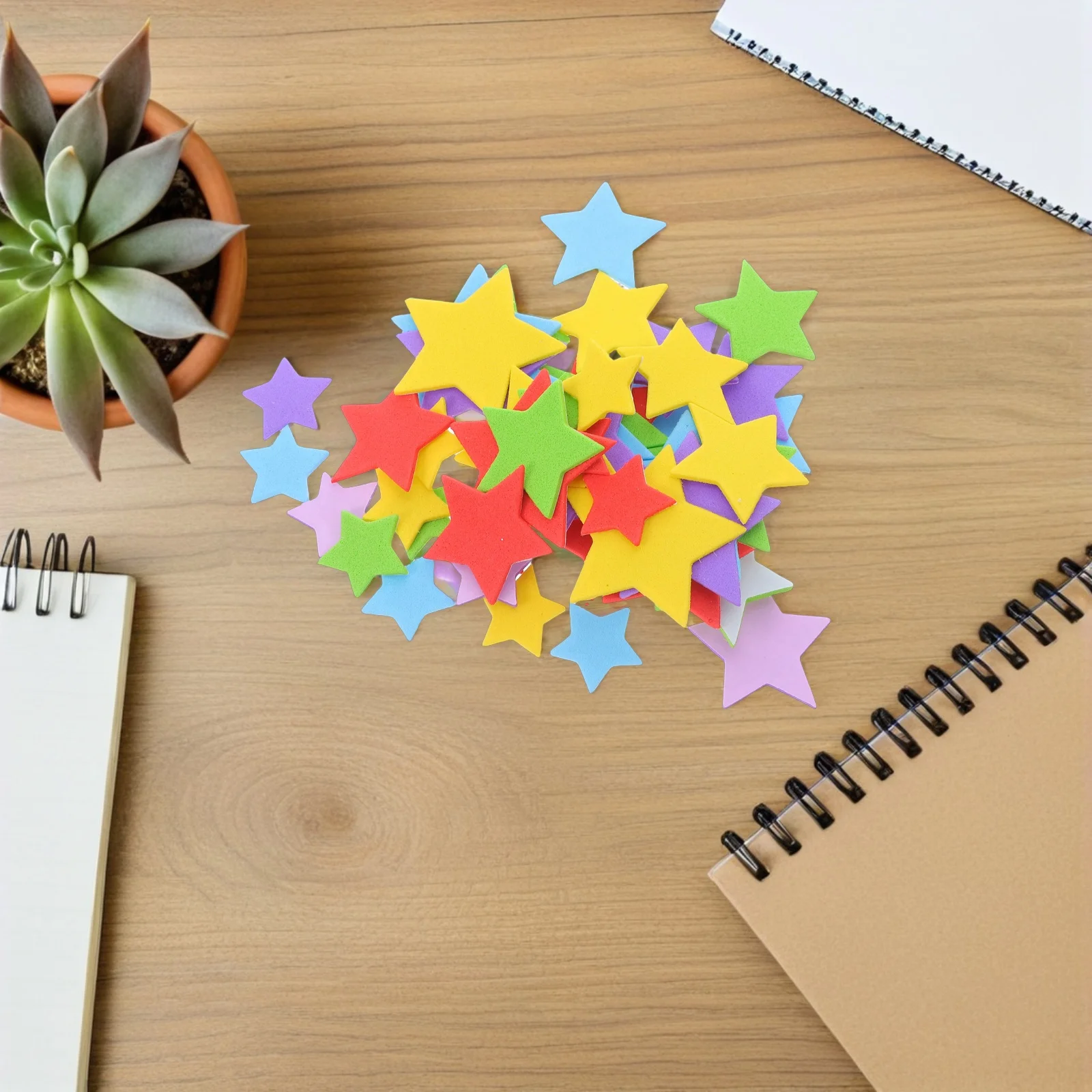

10 Packs Pentagram Star Stickers Kids Crafts Self-Adhesive EVA Foam Decals Creative Educational Activity Sheets for Scrapbooking
